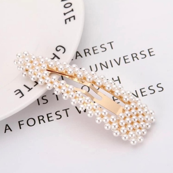 Womens Pearl Barettes Hair Clip Hair Gold Pin-92 - Picture 7 of 7